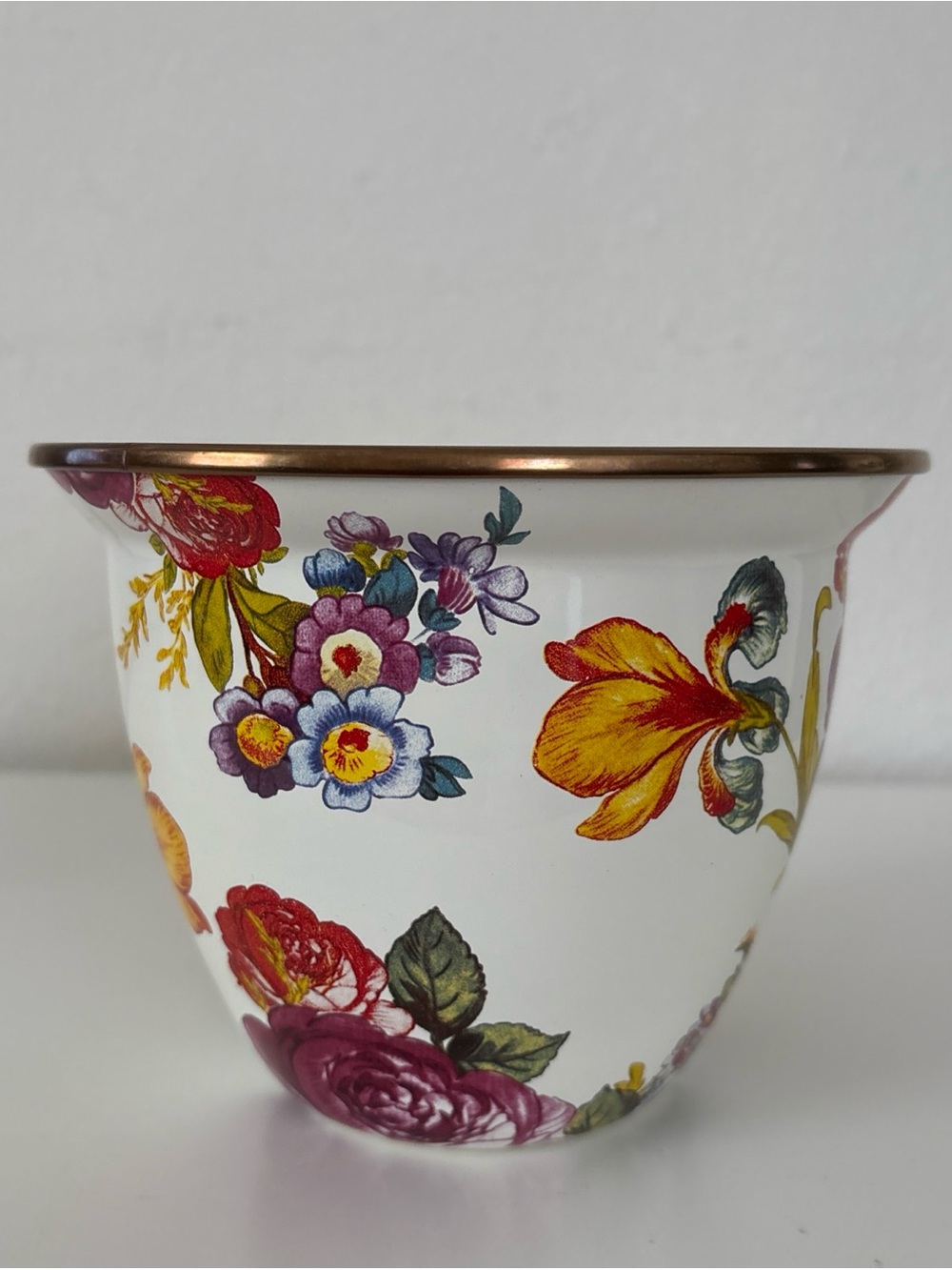 Mackenzie Childs White Flower Market Planter Pot